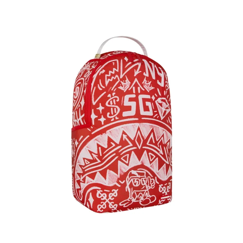 Sprayground Graffiti Wall Red Backpack Unisex Multicolor Shoulder Strap SGB39